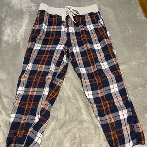 Women’s Aerie Blue and Orange Plaid Pajama Joggers